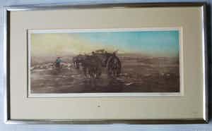 Anton Heyboer - Schelpenvissen, ingekleurde ets 1948 verkocht voor € 450!