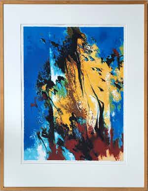 Mattie Schilders - Zeefdruk, In het licht van een vroege ochtend - Ingelijst (Groot) verkocht voor € 55!