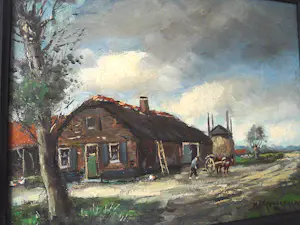 Hendrik Cornelis Kranenburg - Olieverf - Boerderij op Platteland kopen? Bied vanaf 90!
