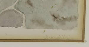 Niet of onleesbaar gesigneerd - Aquarel, Stenen muurtje met planten - Ingelijst kopen? Bied vanaf 1!