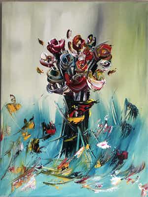 Gena - Fantasie bloemen verkocht voor € 150!