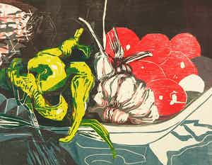 Vincent van Ojen - Houtsnede, Stilleven verkocht voor € 70!