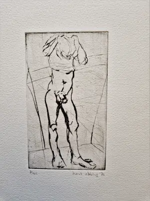 Hans Abbing - TWEE (2) karakteristieke - kleine oplage (nr 8 en 25 van 40) ETS "aankleden" kopen? Bied vanaf 34!