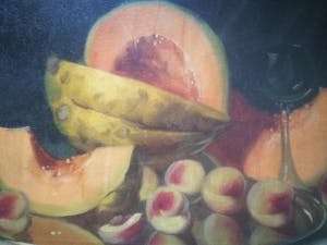 Sziklai Lajos - Stilleven met meloenen en abrikozen/pruimen. kaufen? Bieten Sie von 89!