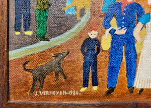 Jan Verheyen - Rembrandtplein Amsterdam, olieverf op doek (ingelijst) kopen? Bied vanaf 595!