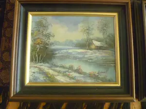 Henner Knauf - 2 zeer mooie landschapsschilderijtjes , gesigneerd en ingelijst kopen? Bied vanaf 50!