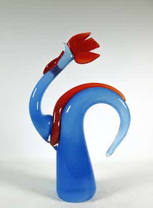 Jaroslav Svoboda - Grote glazen haan verkocht voor € 150!