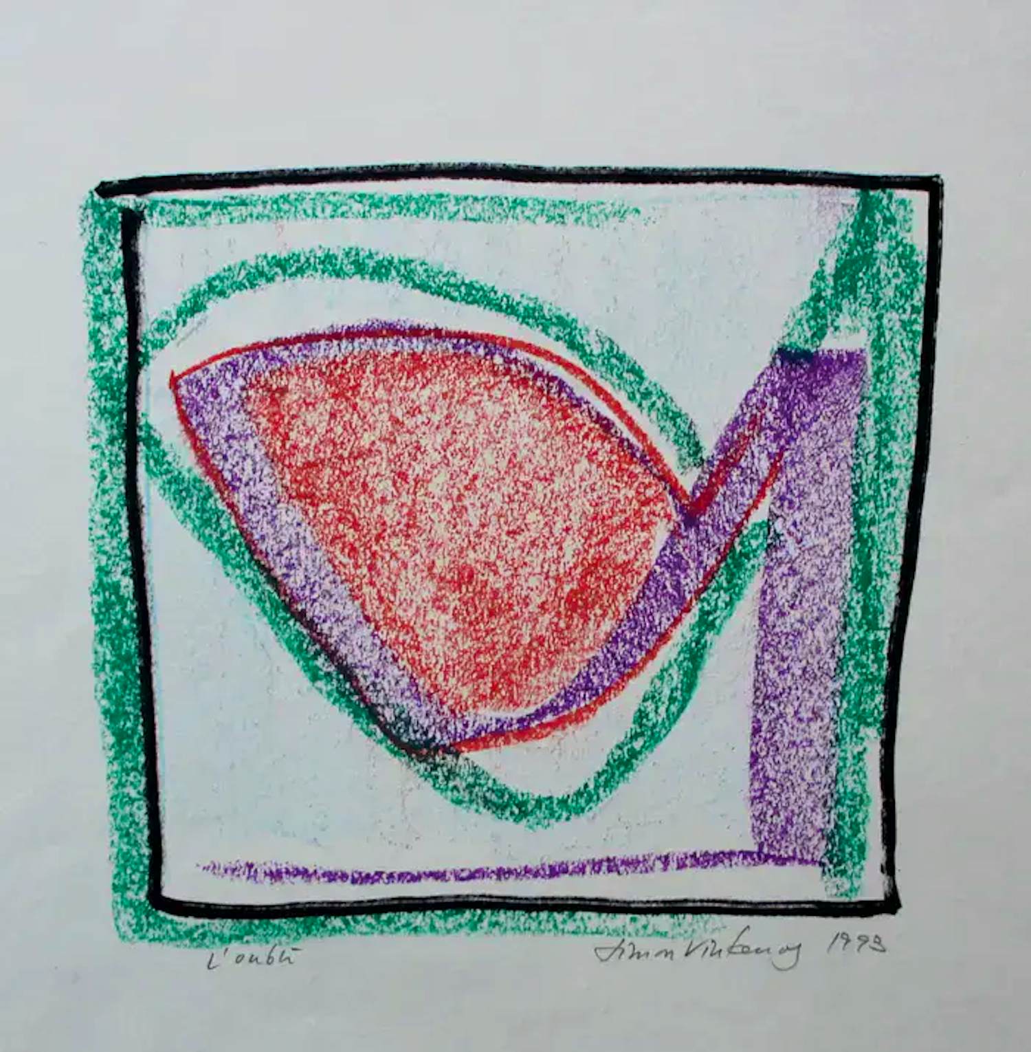 Simon Vinkenoog - Krijttekening: L'oubér - 1993 kopen? Bied vanaf 150!