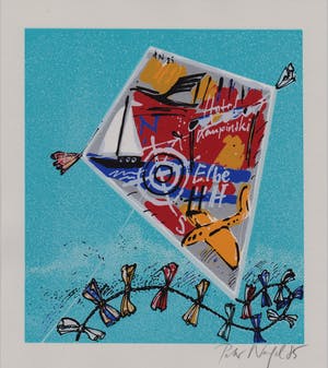 Peter Nagel - Handgesigneerde lithografie: Vlieger kopen? Bied vanaf 9!