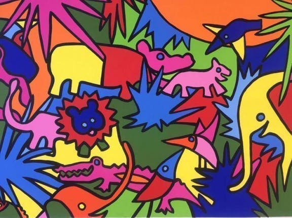 Shunyam - Kleurenzeefdruk KENYA Handgesigneerd. ZEER GROOT!!! verkocht voor € 125!