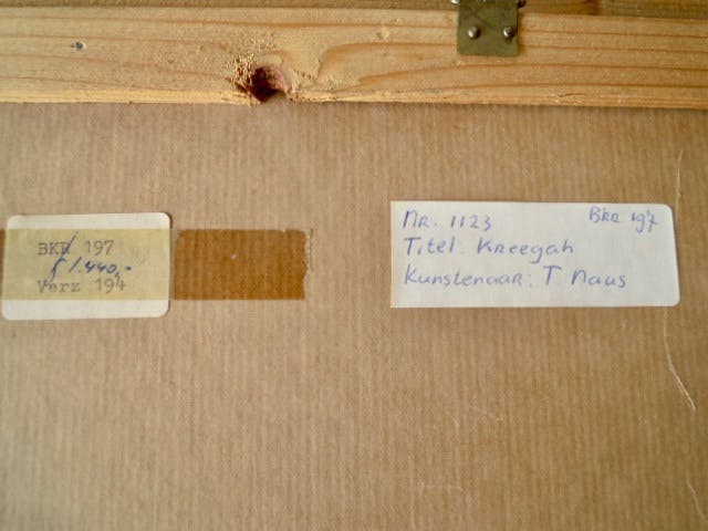 Catharina Naus - 4 heel aparte werkjes waarvan ook de lijst een kunstwerk is. kopen? Bied vanaf 35!