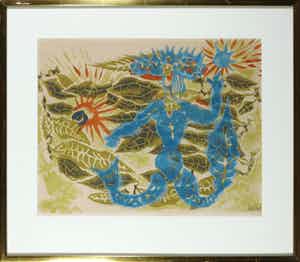 Jean Lurcat - Litho, Zonder titel - Ingelijst verkocht voor € 50!