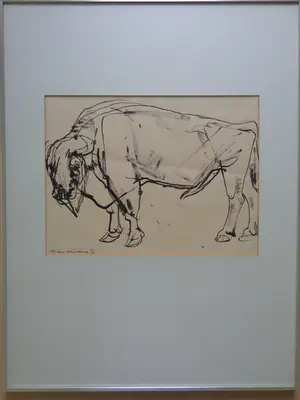 Alfons Van Meirvenne - BIZON / ORIGINEEL WERK / 63x48cm / KADER / SIG / 1956 kopen? Bied vanaf 35!