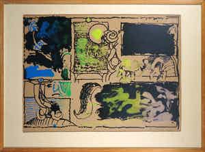 Pierre Alechinsky - Litho, Discovery of Acid (Act II) - Ingelijst verkocht voor € 1!