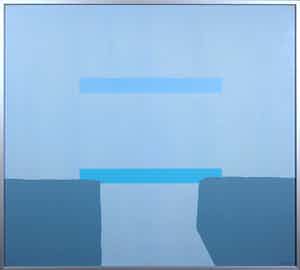 Hans Landsaat - Zeefdruk, Zonder titel - Ingelijst verkocht voor € 40!