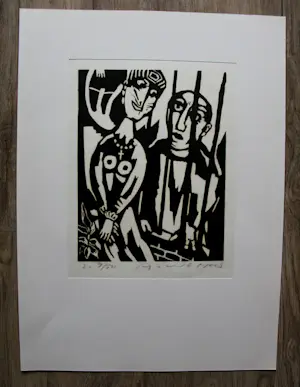 Aad de Haas - Linosnede - 1966 kopen? Bied vanaf 125!