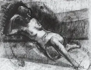 Jan van der Veer - drie tekeningen - 2 x naakt en 1x portret kopen? Bied vanaf 60!