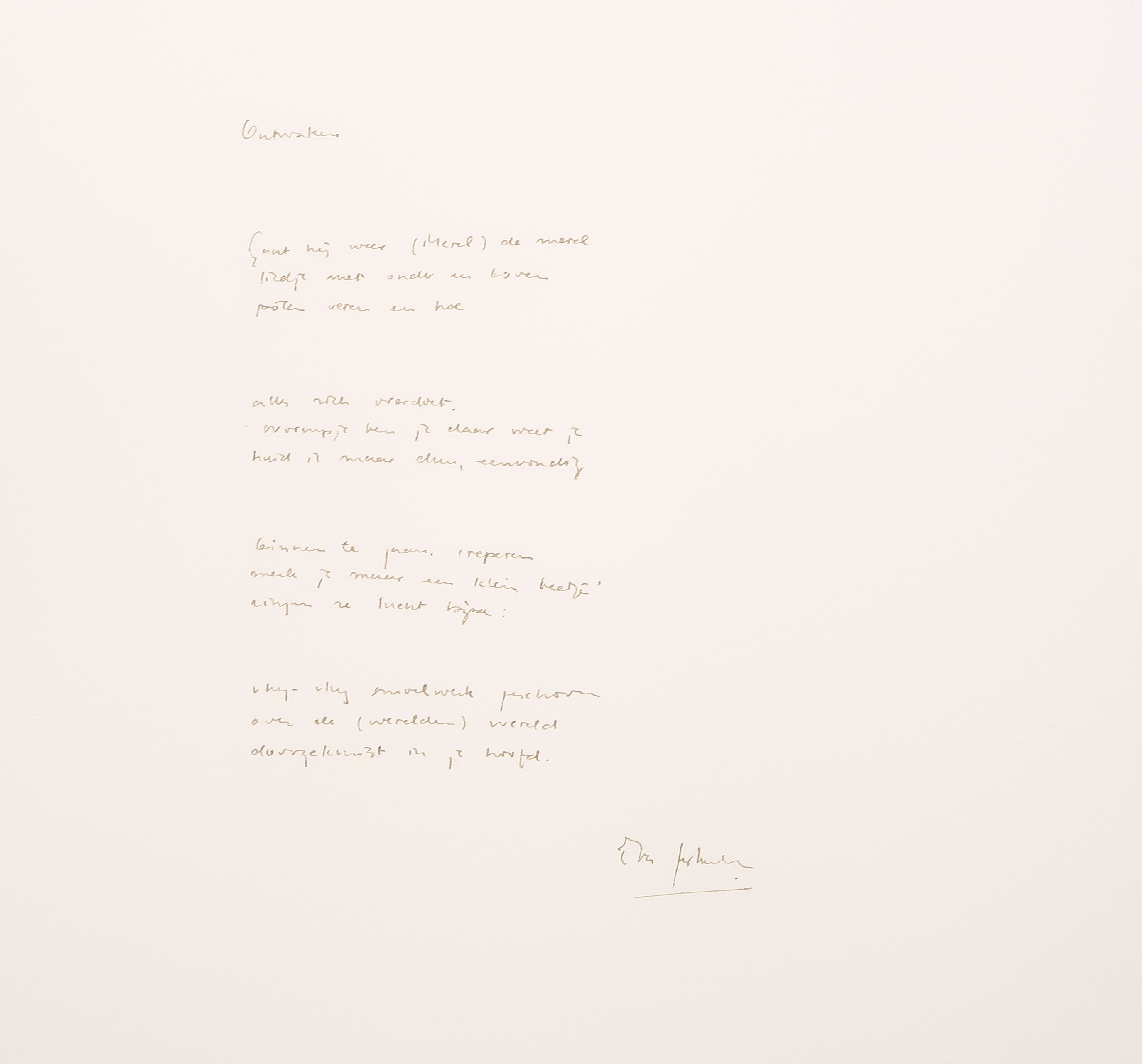 Hans Andringa - Grafiek Nu & Poëzie - Ets en aquarel, Merel + Gedicht van Eva Gerlach kopen? Bied vanaf 40!