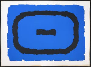 Bram Bogart - Zeefdruk, Blauw/Zwart / Prent 190 kopen? Bied vanaf 350!