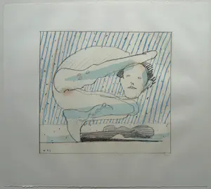 Co Westerik - handgesigneerde kleurenlitho | 'Man in bijzondere pose' | 1989 (KLEINE OPLAGE) kopen? Bied vanaf 200!