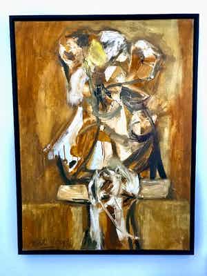 Aart Roos - Figuur in Oker verkocht voor € 600!