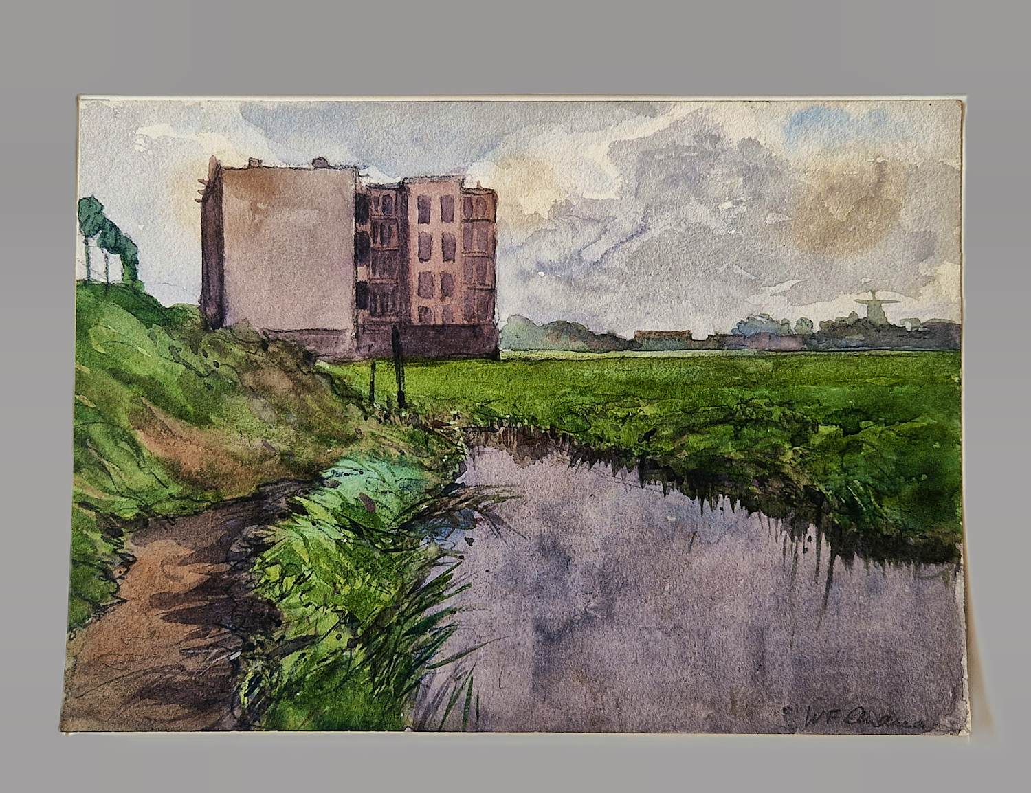 Willem Frederik Andrea - een omstreeks 1920 geschilderd Aquarel "landschap nabij Zaandam" kopen? Bied vanaf 62!