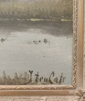 Hendrik Jan ten Cate - Ven in heide landschap - Olieverf op paneel - Gesigneerd kopen? Bied vanaf 20!