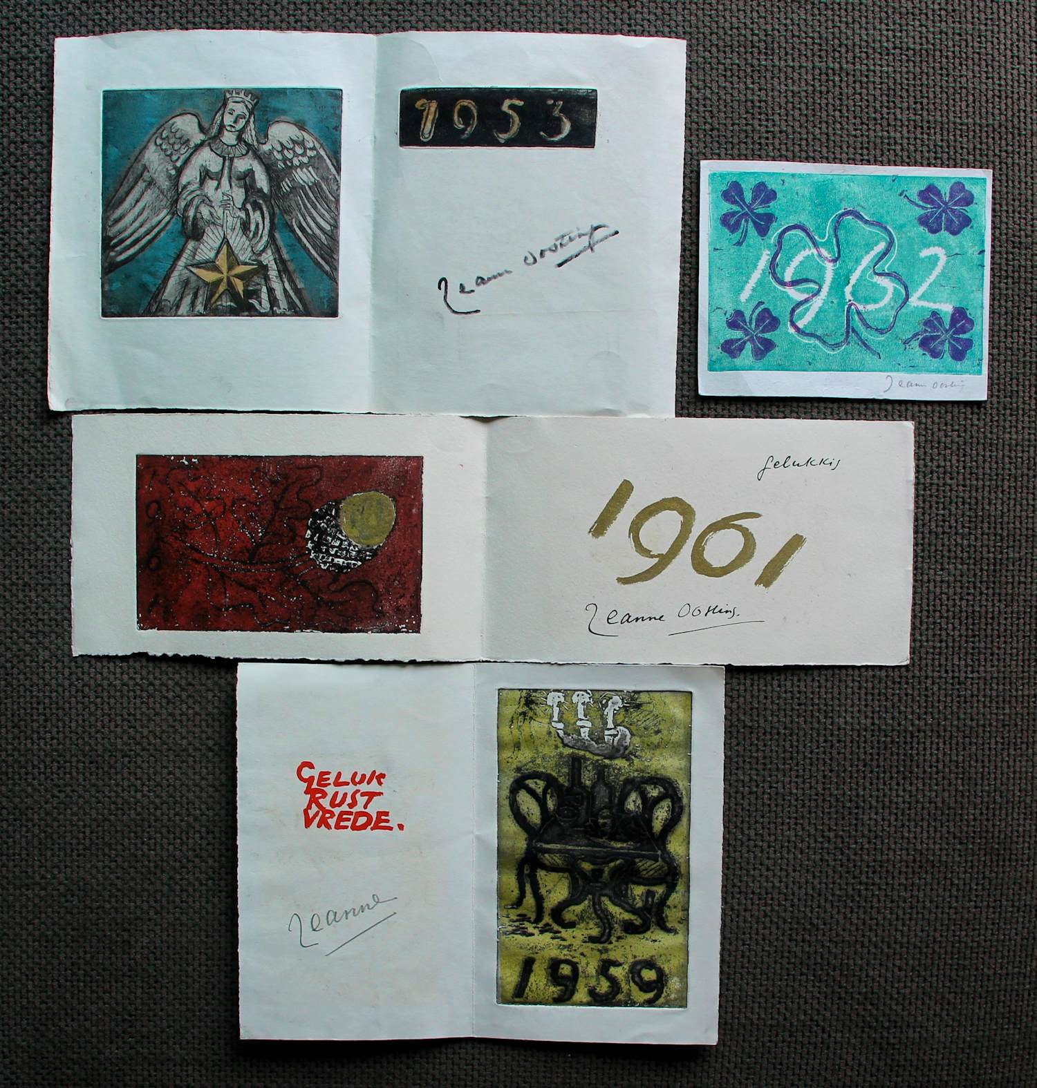 Buy Jeanne Bieruma Oosting - 8 gesigneerde werken(1936 - 1962)? Bid from 499!