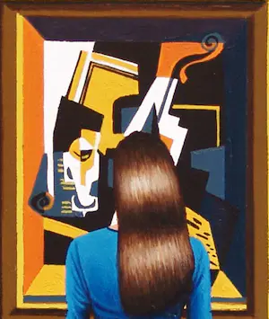 Gerard Boersma - Violin And Glass (Vrouw genietend van schilderij Juan Gris) kopen? Bied vanaf 400!