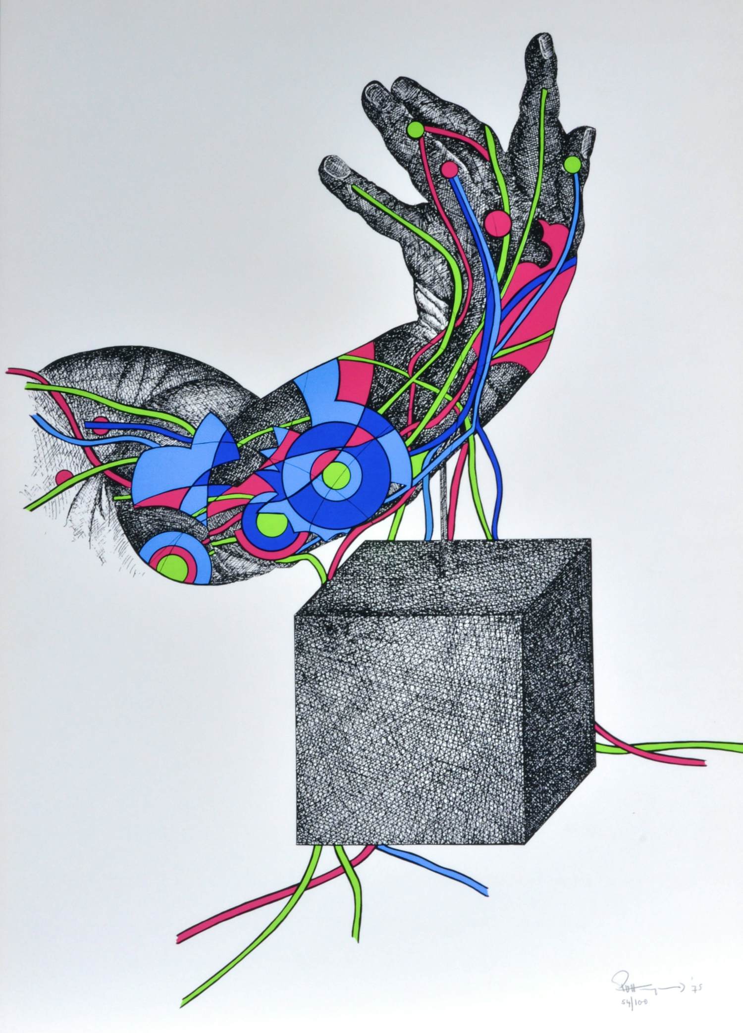 Paul Van Hoeydonck - zeefdruk, gesigneerd, 70x50 cm, 1975 kopen? Bied vanaf 135!