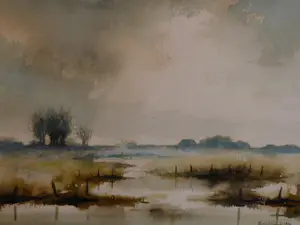 Sjoerdtje Mulder-Hak - Aquarel, Uiterwaarden IJssel kaufen? Bieten Sie von 75!