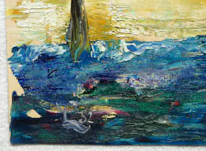 Peter Leyenaar - (1923-2023) , Acrylverf op canvasboard , Lange figuren I - 1982 kopen? Bied vanaf 50!