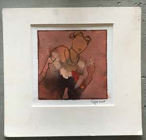 Sjer Jacobs - mooi klein schilderwerk - zonder titel verkocht voor € 80!