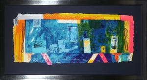 Jos Verwiel - Zeefdruk op geschept papier, Blue print I - Ingelijst (Groot) kopen? Bied vanaf 70!