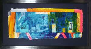 Jos Verwiel - Zeefdruk op geschept papier, Blue print I - Ingelijst (Groot) verkocht voor € 70!