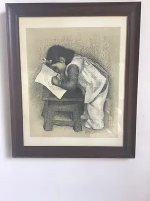 Leon Devos - Petite fille devant une chaise kopen? Bied vanaf 40!