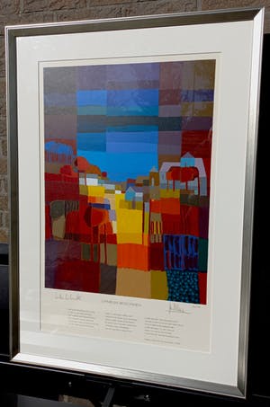 Ton Schulten - met Willem Wilmink - Opnieuw begonnen, zeefdruk (mooi ingelijst, groot) kopen? Bied vanaf 495!