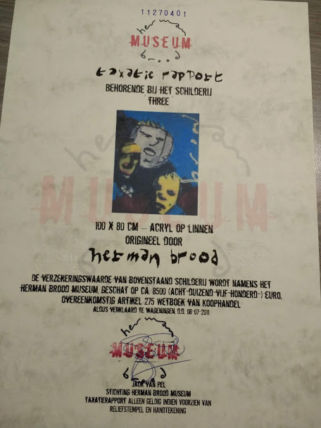 Herman Brood - schilderij, Three, gesigneerd + HBM certificaat kopen? Bied vanaf 3300!