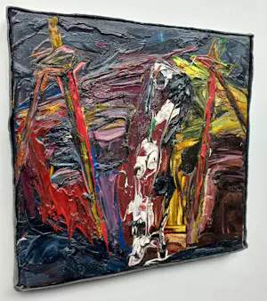 Peter Keizer - Tent met rits, olieverf op doek (ingelijst) kopen? Bied vanaf 225!