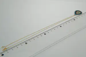 14- Fijn 14 Krt gouden collier met Nazar Amulet hanger. kopen? Bied vanaf 235!