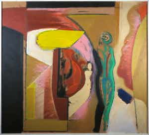 Han Sterk - Olieverf op paneel, Z.T. Abstracte compositie - Ingelijst (Zeer groot) verkocht voor € 1!