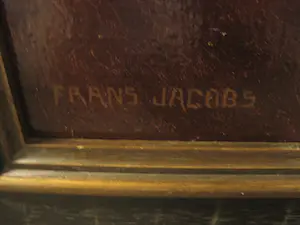 Frans Jacobs - Fraai & Groot romantisch olieverf op doek "Herderin met schaap" gesigneerd kopen? Bied vanaf 184!