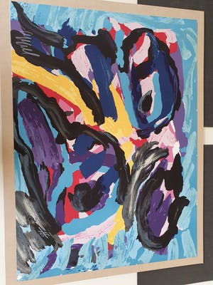 Karel Appel - 3 Faces into clouds. kopen? Bied vanaf 375!