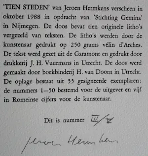 Jeroen Hermkens - Litho: Tien steden, Granada - 1988 kopen? Bied vanaf 50!