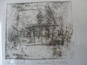 Anton Heyboer - Ets, eigen druk. Titel," Atelier Anton Heyboer". kopen? Bied vanaf 150!