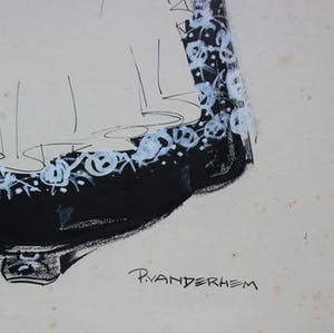 Piet van der Hem - gemengde techniek op papier:Herriot's ontwapeningsplan - 1932 kopen? Bied vanaf 125!