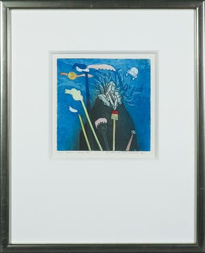 Michel van Overbeeke - Kleurenets met bladgoud, Always away III - Ingelijst kopen? Bied vanaf 20!