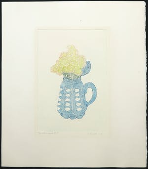 Ineke Smeets - Ets en aquatint, Kan met gele bloemen kopen? Bied vanaf 1!