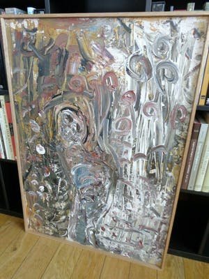 Jacques Slegers - ABSTRACTIE / OLIEVERF PANEEL / 102x72cm / KADER / SIG kopen? Bied vanaf 35!