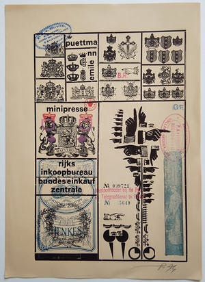 Emile Puettmann - Minipresse Dadaisme /Typografie - Lithografie 1974. kopen? Bied vanaf 10!